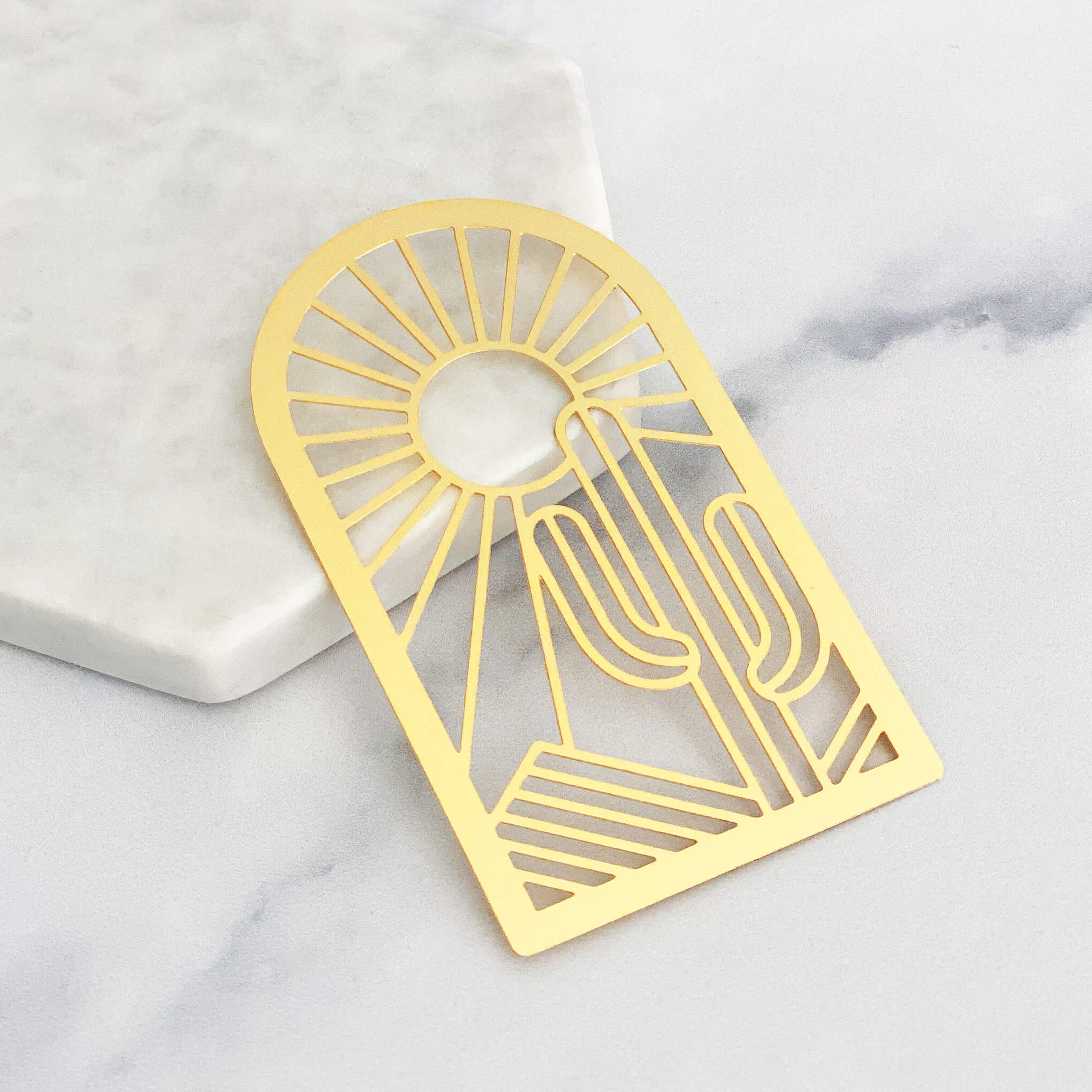 Brass Landscape Cactus Bookmark