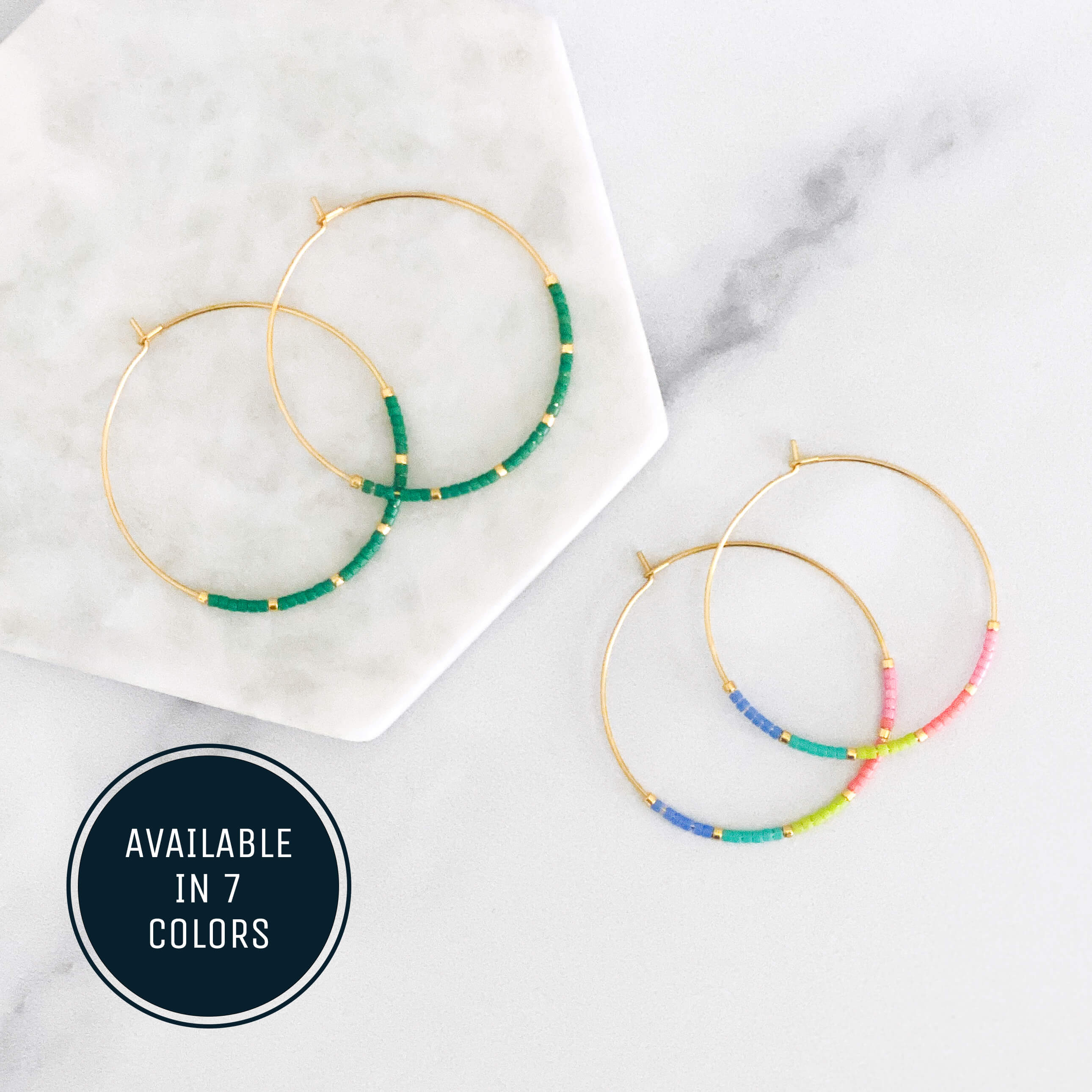 Classic Beaded Hoop Earrings