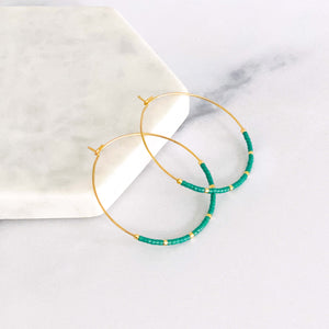 Classic Beaded Hoop Earrings