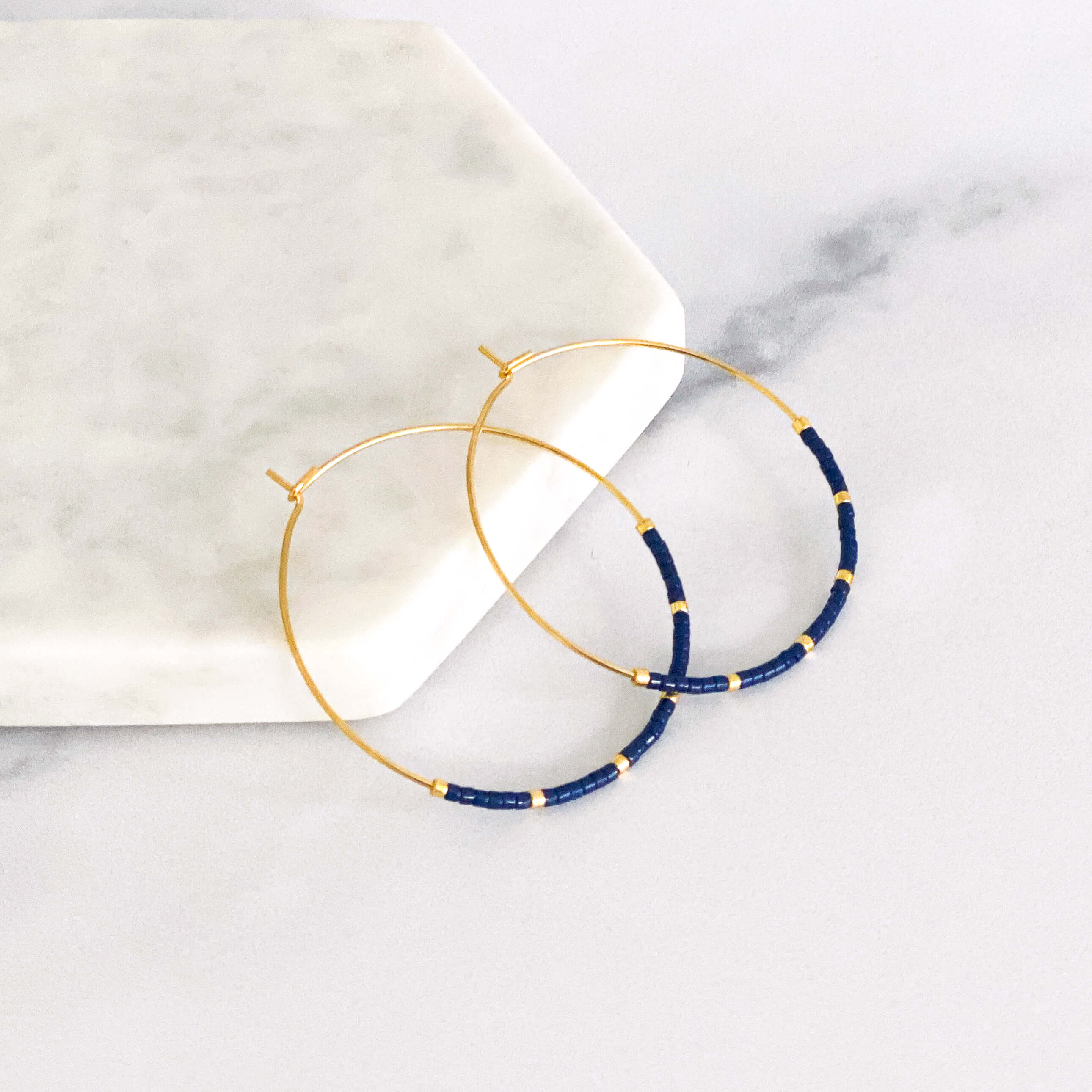 Classic Beaded Hoop Earrings