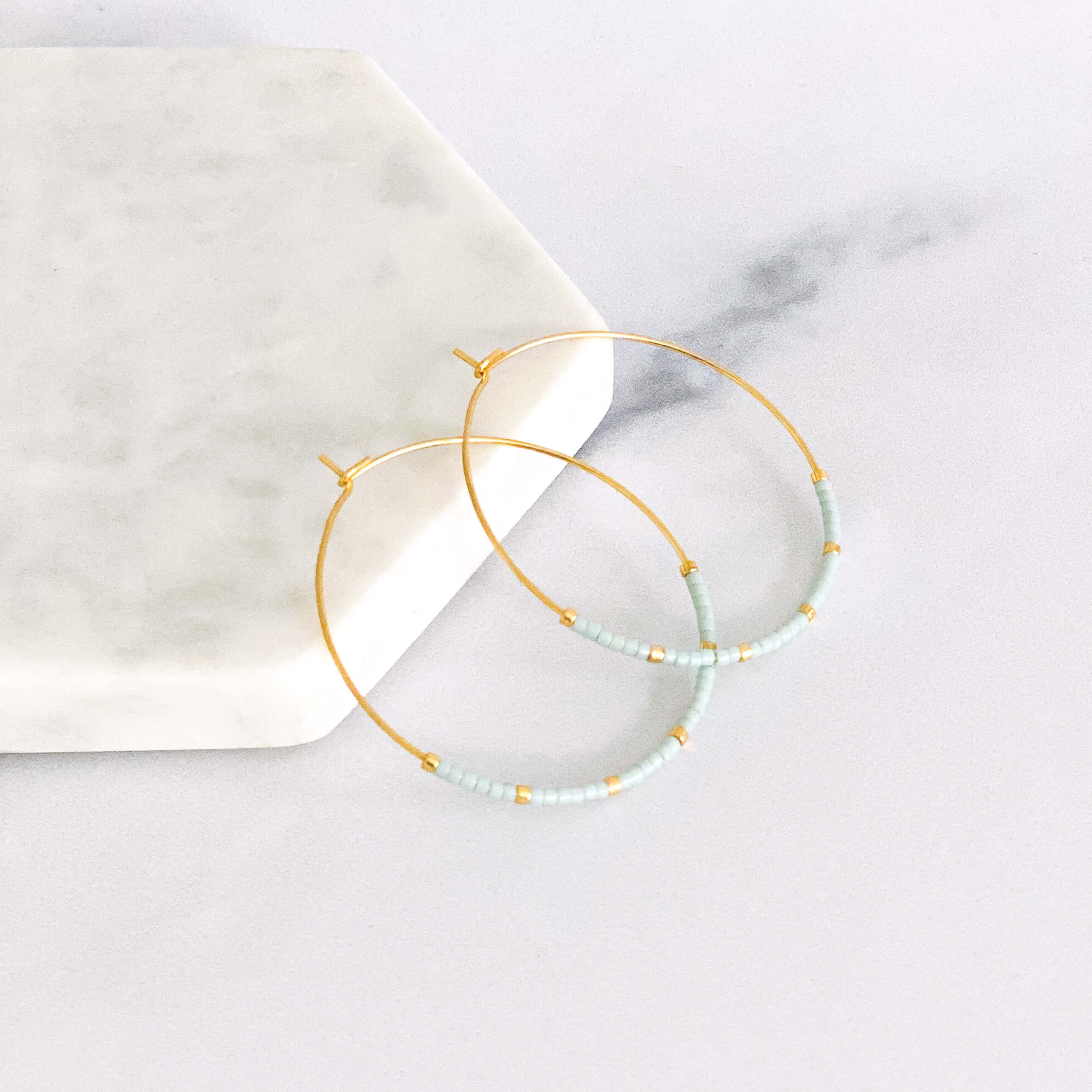 Classic Beaded Hoop Earrings