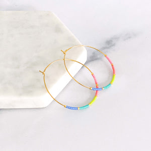 Classic Beaded Hoop Earrings