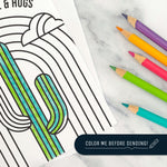 Sending Love & Hugs Coloring Greeting Card