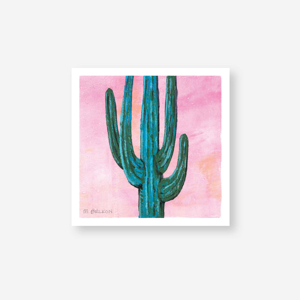Moonlit Saguaro Mini Art Print