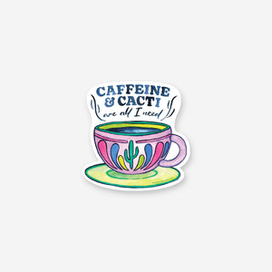 Coffee and Cacti Vinyl Sticker