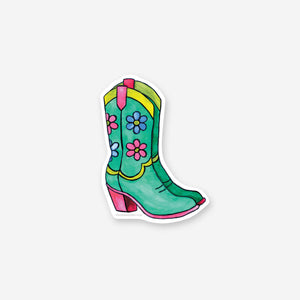 Flower Power Boots Vinyl Sticker