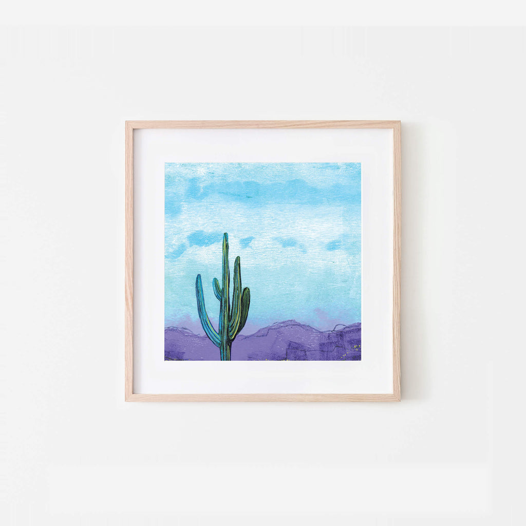 Blue Skies Ahead 8x8 Mixed Media Art Print