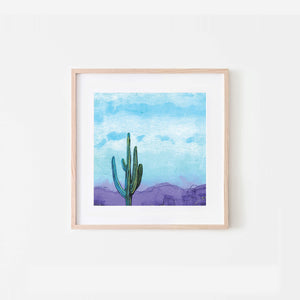 Blue Skies Ahead 8x8 Mixed Media Art Print