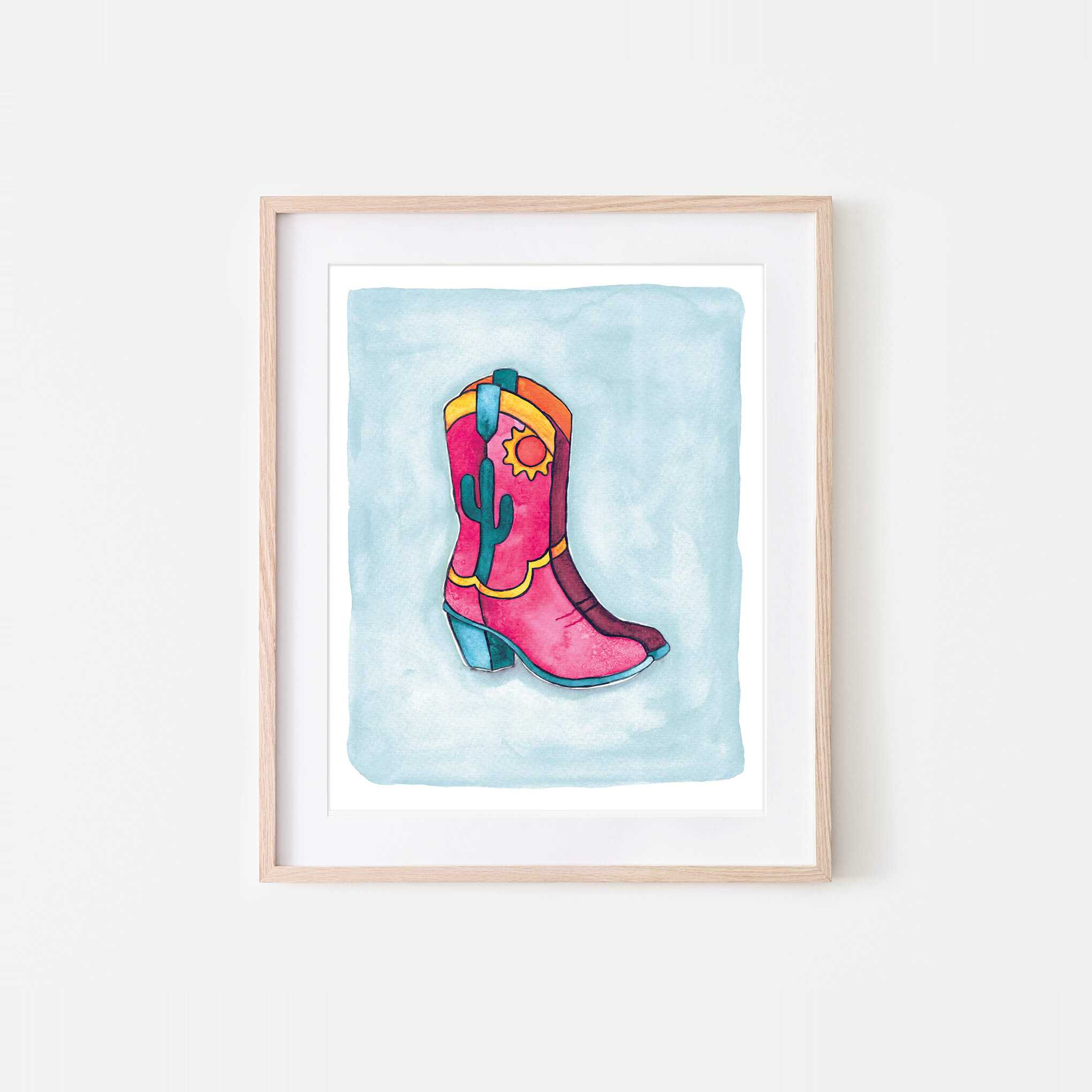 Cowgirl Shoes Watercolor Art Print