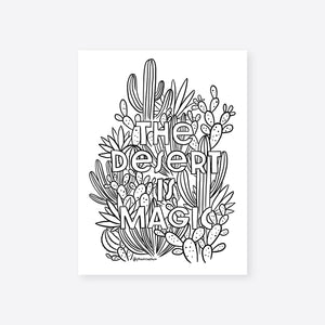 Desert Magic Coloring Sheet Digital Download