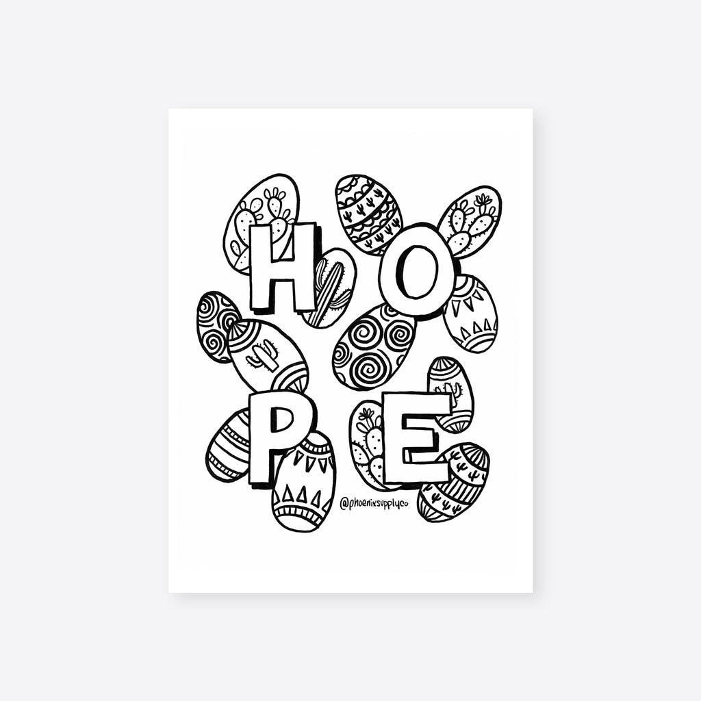 Easter Hope Coloring Sheet Digital Download
