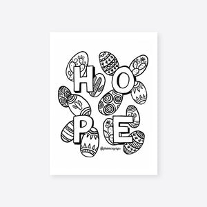 Easter Hope Coloring Sheet Digital Download