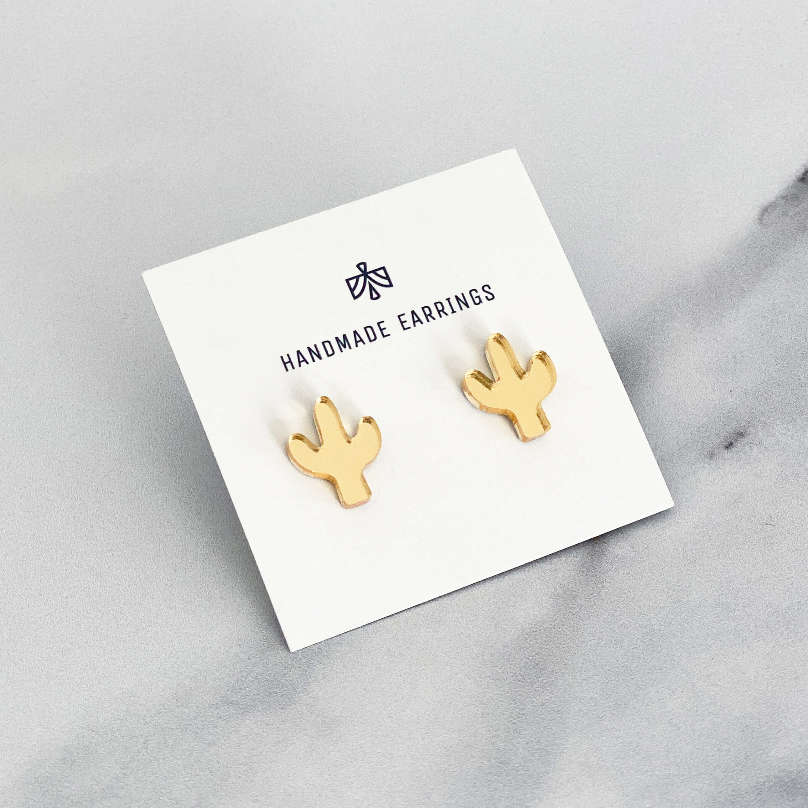 Gold cactus earrings deals