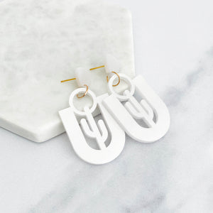 Cactus Horseshoe Dangle Earrings