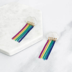 Rainbow Cloud Dangle Earrings
