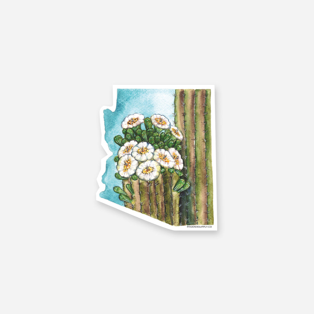 Arizona Blooming Saguaro Vinyl Sticker