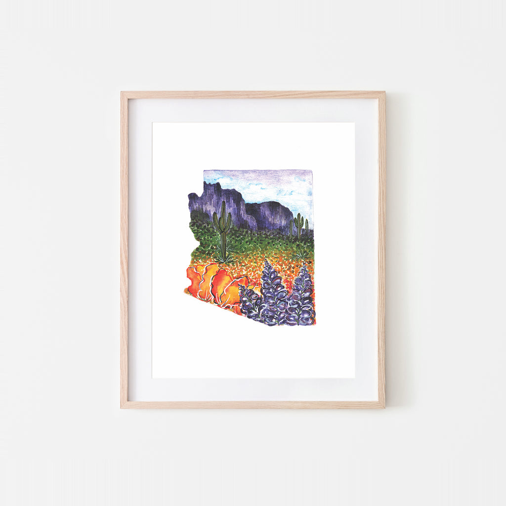 Arizona Superbloom Watercolor Art Print