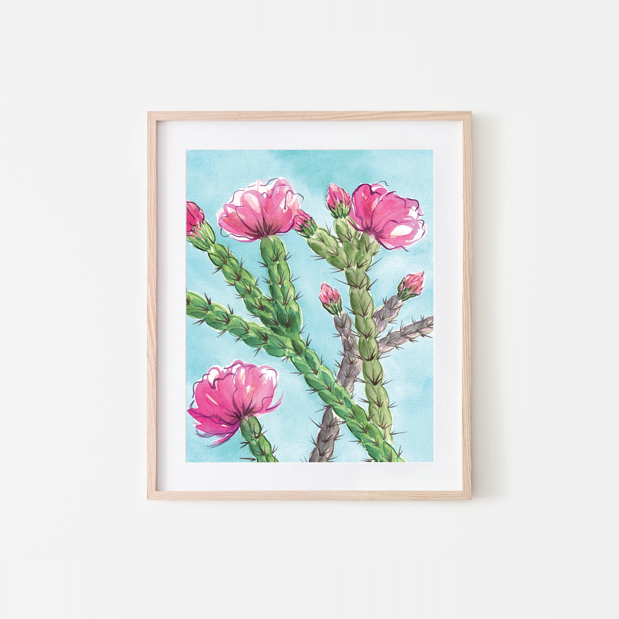Candy Cane Cholla Watercolor Art Print